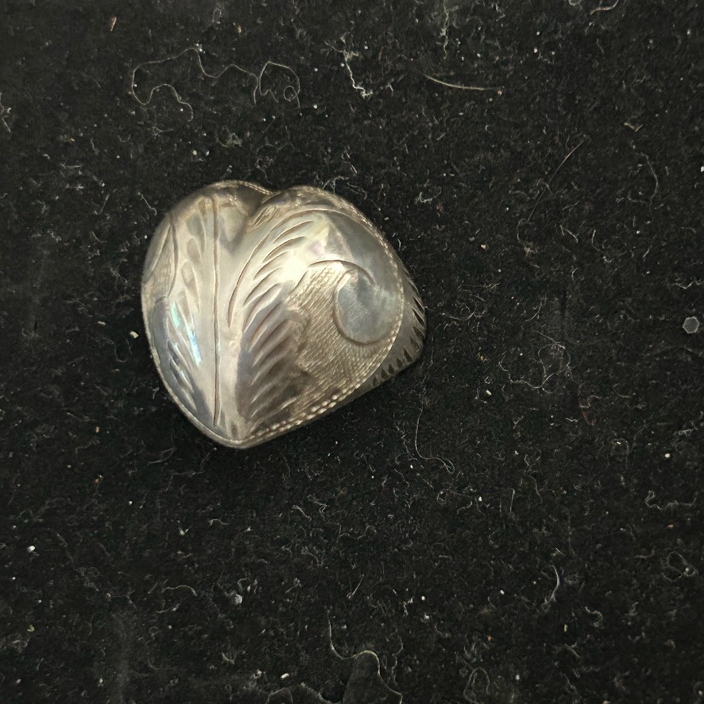 Engraved 925 Silver Heart Ring - image 4